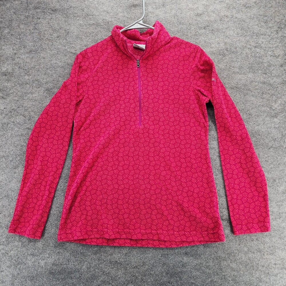 Columbia Sweatshirt Womens Small Red Long Sleeve Quarter Zip